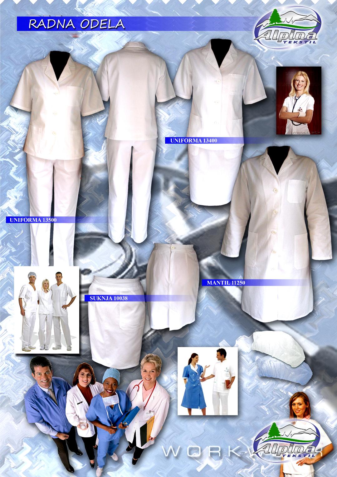 Medicinske radne uniforme Radna odeća za zdravstvo - Alpina Tekstil Šabac - Radna odela, HTZ oprema, lična zaštitna sredstva