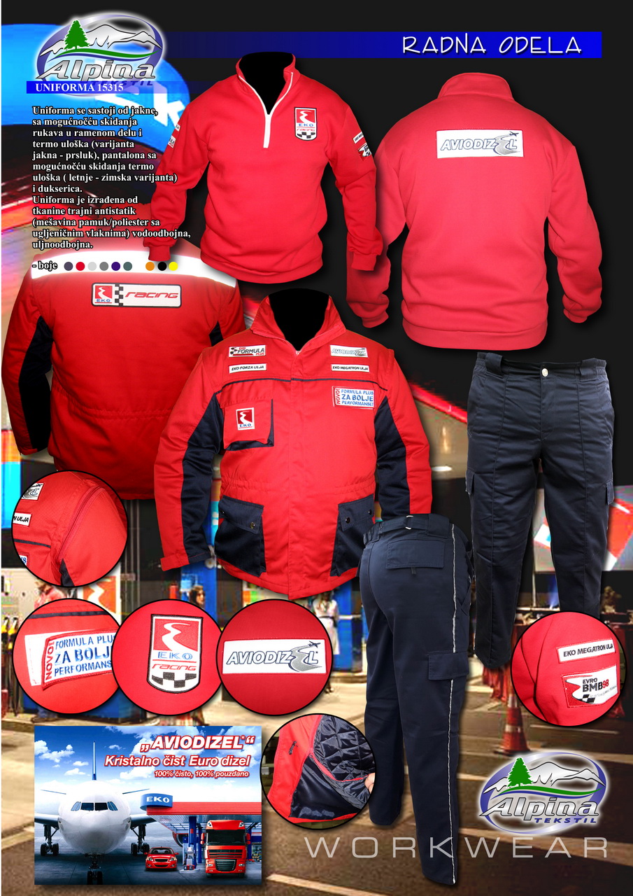 Radno odelo za naftnu industriju, Eko Racing, Alpina Tekstil Šabac